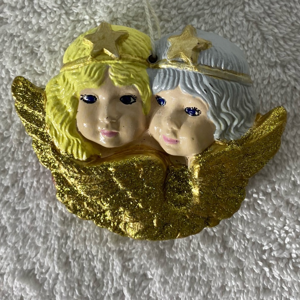 5/$35 Vintage Hand Painted Angel Cherub Ceramic Christmas Tree Ornament